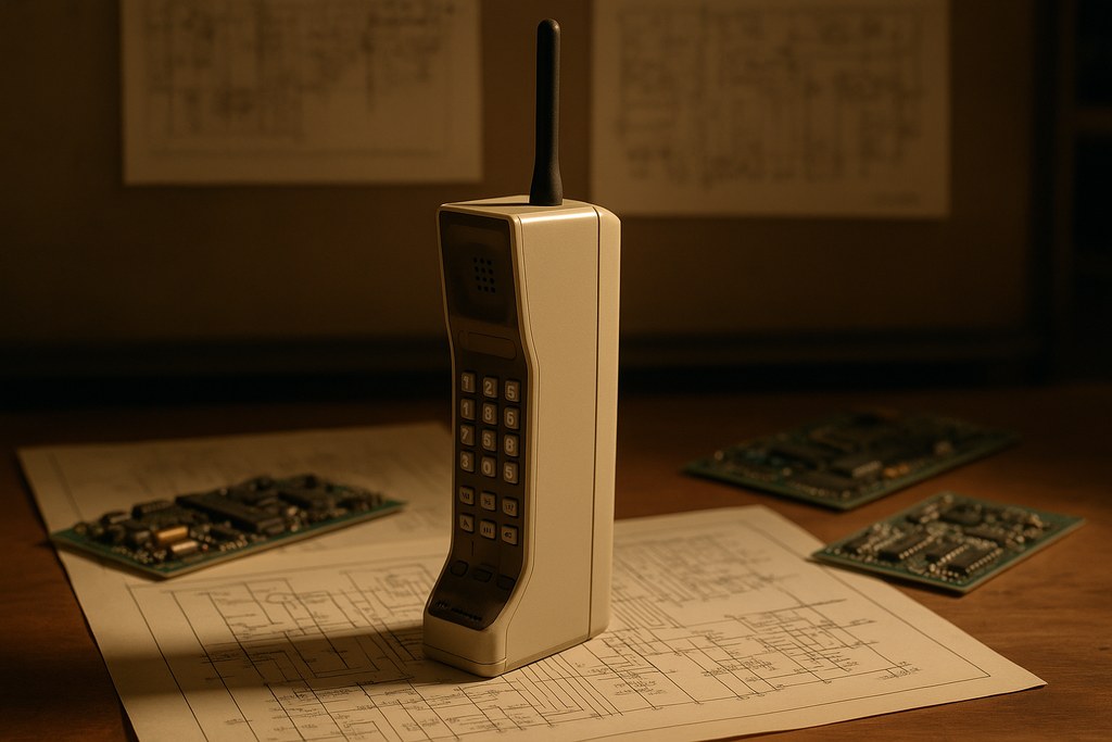 First Handheld Mobile Phone Call — detail
