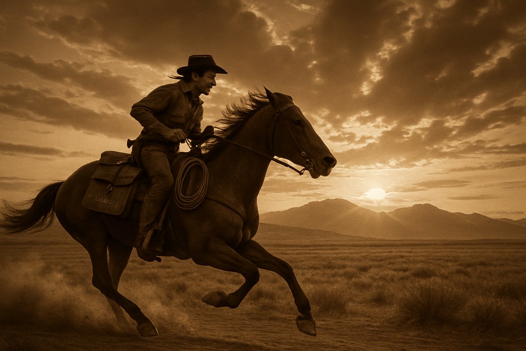 Pony Express Begins Its First Run — detail