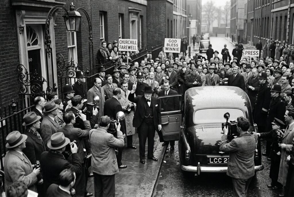 Winston Churchill Resigns as Prime Minister — detail