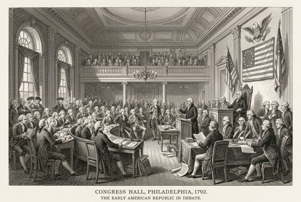 George Washington Exercises the First Presidential Veto — detail