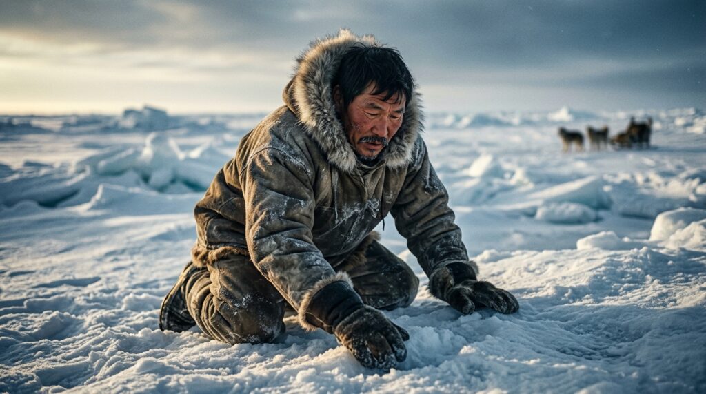 Peary and Henson Reach the North Pole — detail