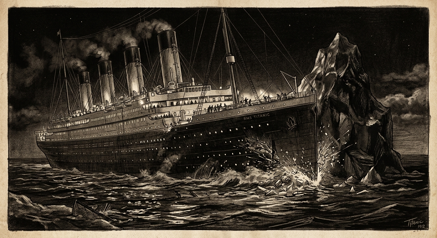 RMS Titanic Strikes an Iceberg