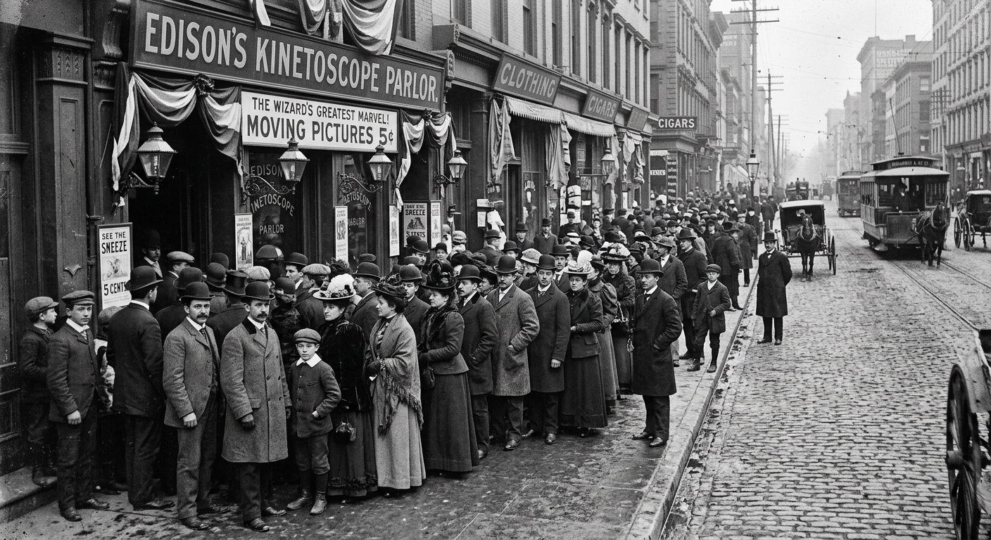 Edison's Kinetoscope Public Debut — detail