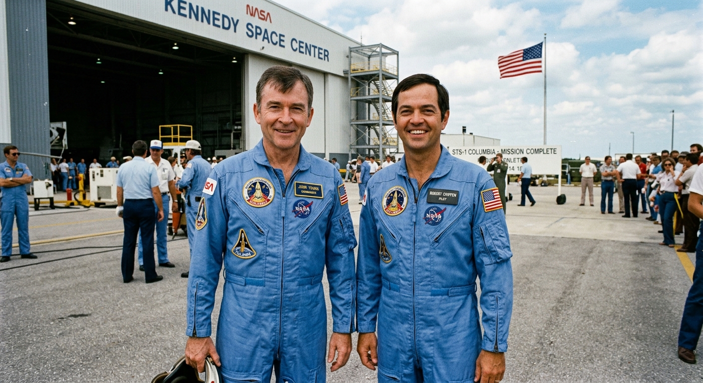 Space Shuttle Columbia Returns to Earth — detail