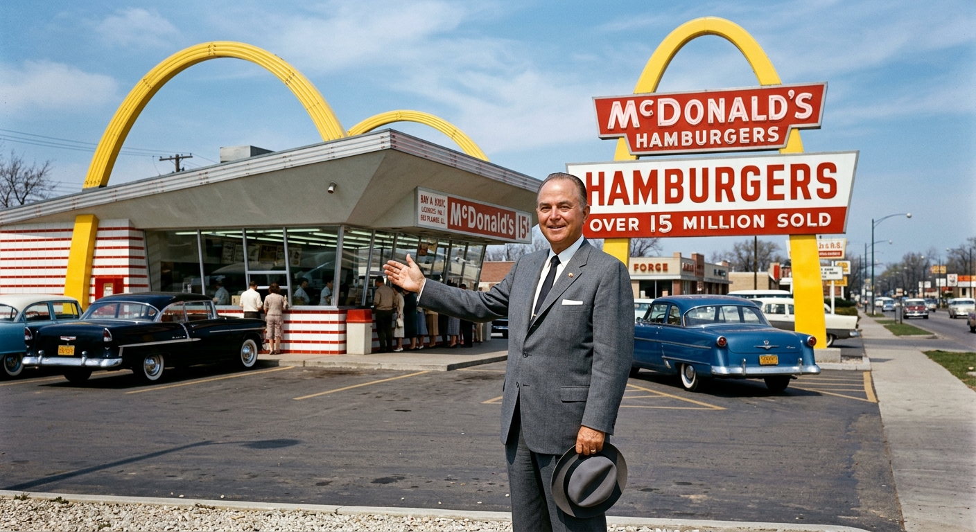 First Franchised McDonald's Opens — detail