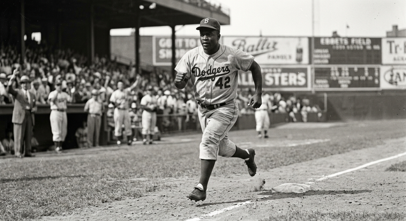 Jackie Robinson Breaks Baseball's Color Barrier