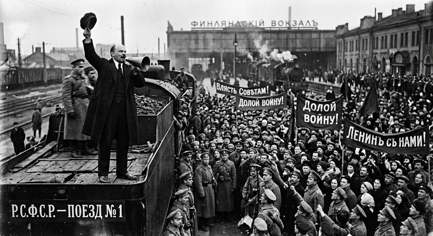 Lenin Returns to Petrograd from Exile