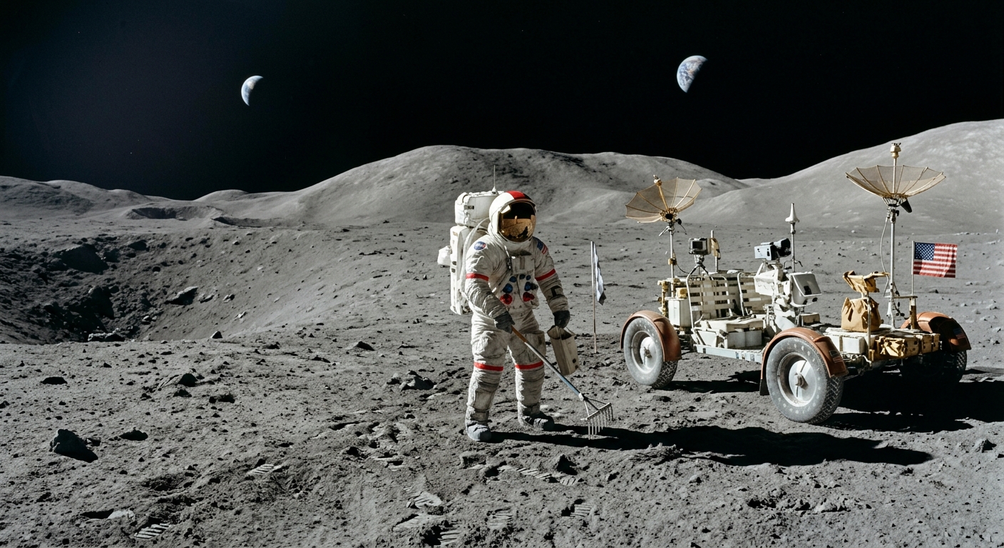 Apollo 16 Launches to the Moon — detail