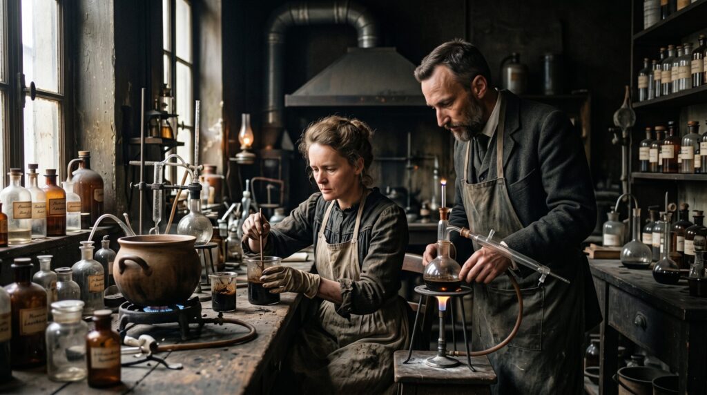 Marie and Pierre Curie Refine Radium Chloride