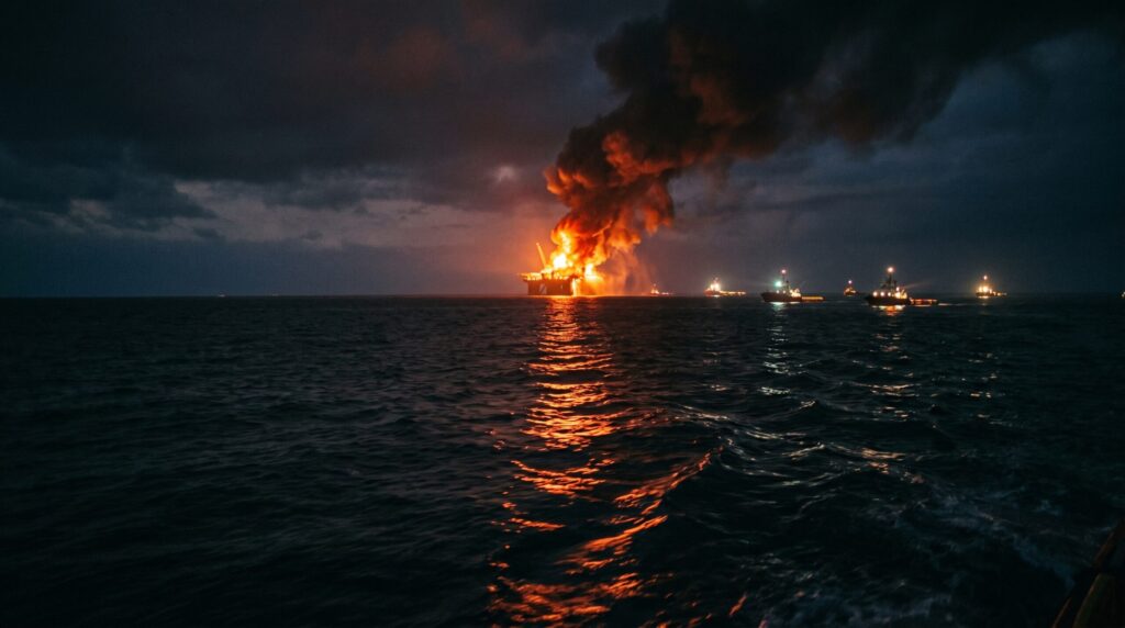 The Deepwater Horizon Oil Rig Explosion — detail