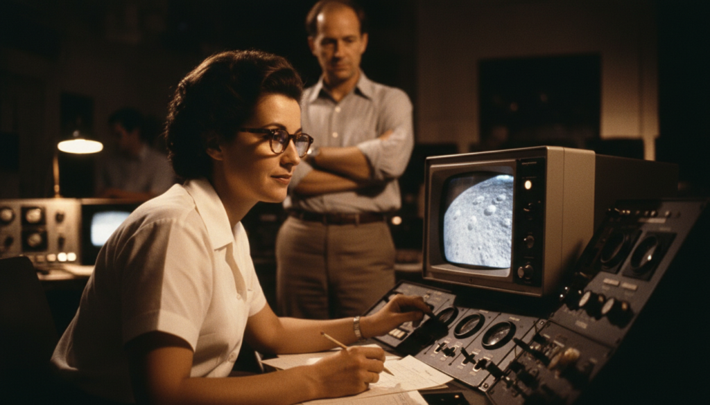 Surveyor 1 Lands on the Moon — detail