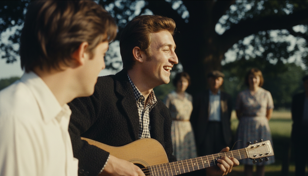The First Meeting of John Lennon and Paul McCartney — detail