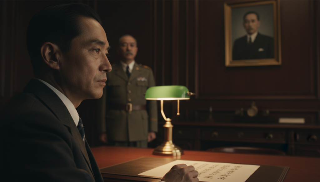 Hideki Tojo Resigns as Prime Minister of Japan — detail
