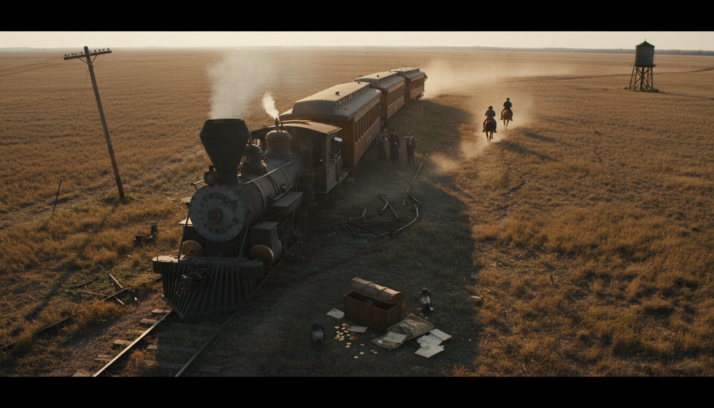 The First Successful Train Robbery in the American West — detail