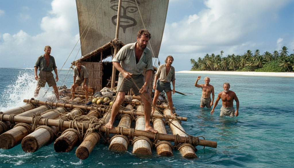 Kon-Tiki Expedition Reaches Raroia Atoll