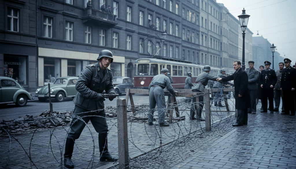 Construction of the Berlin Wall Begins