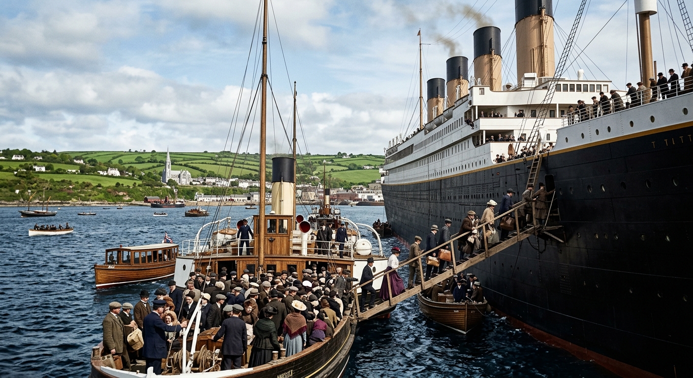 RMS Titanic Departs Queenstown on Her Fateful Voyage