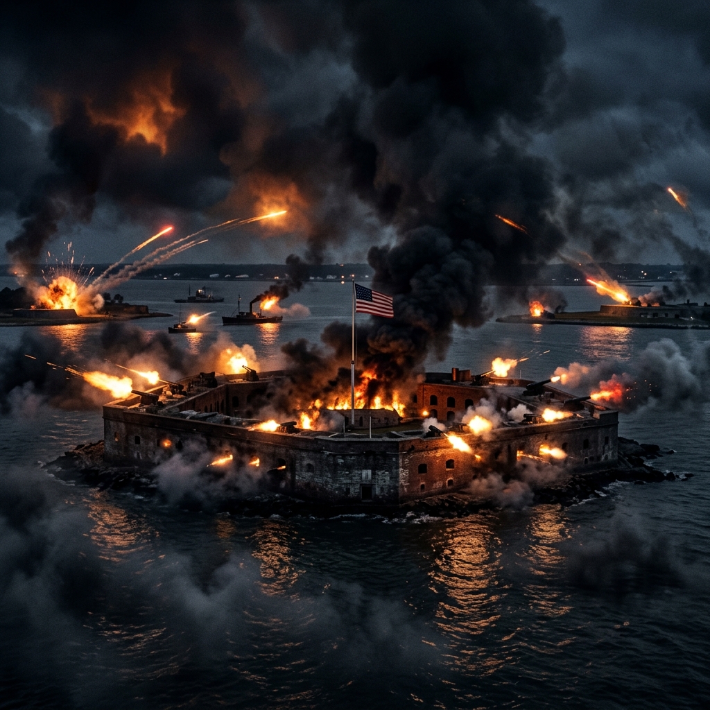 The American Civil War Begins at Fort Sumter — detail