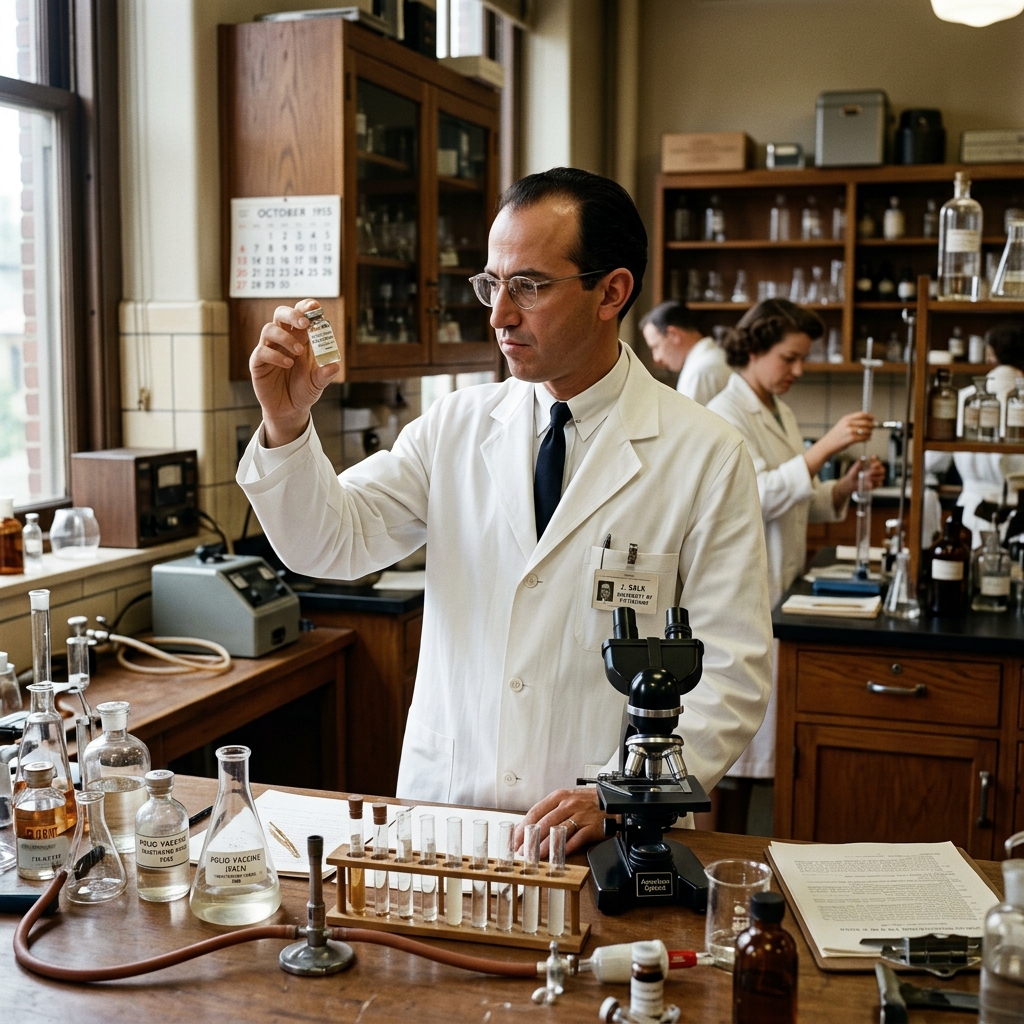 Jonas Salk’s Polio Vaccine Declared Safe and Effective
