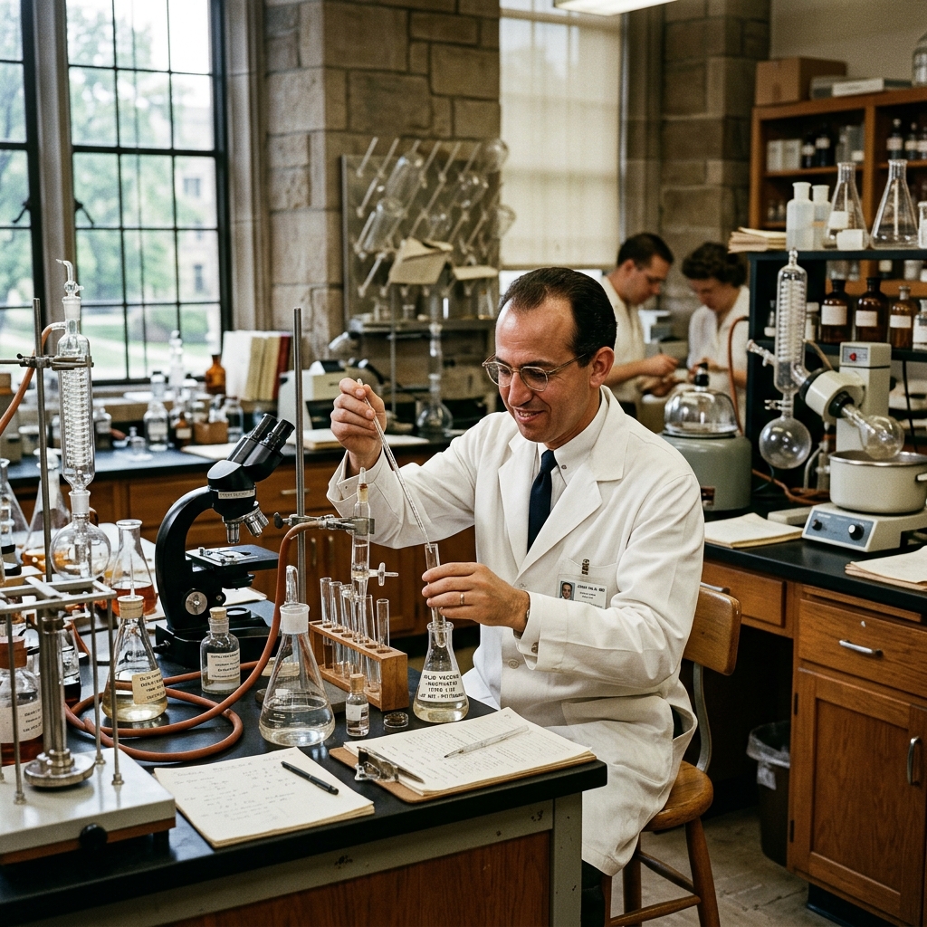 Jonas Salk’s Polio Vaccine Declared Safe and Effective — detail
