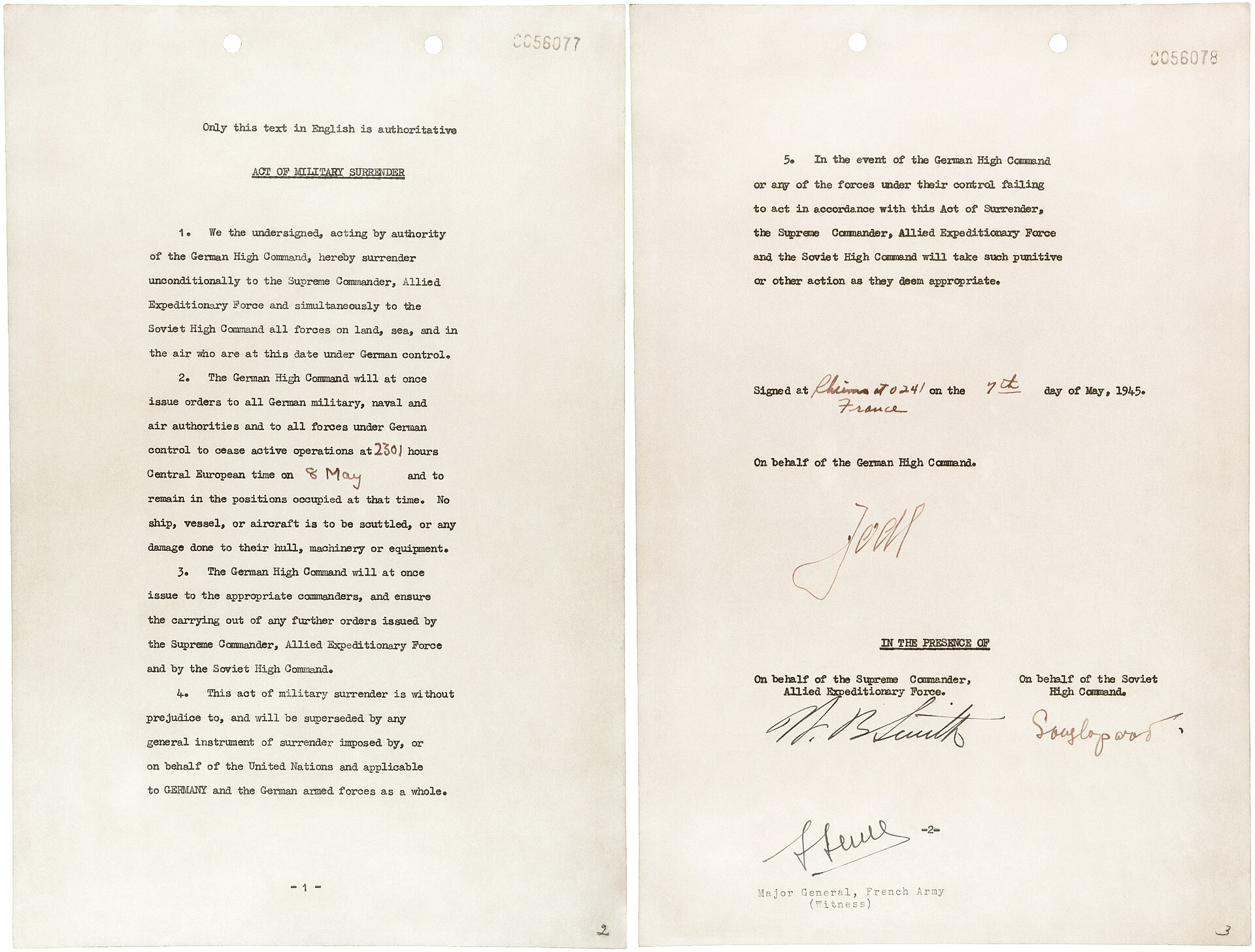 German Surrender Ratified in Berlin — detail