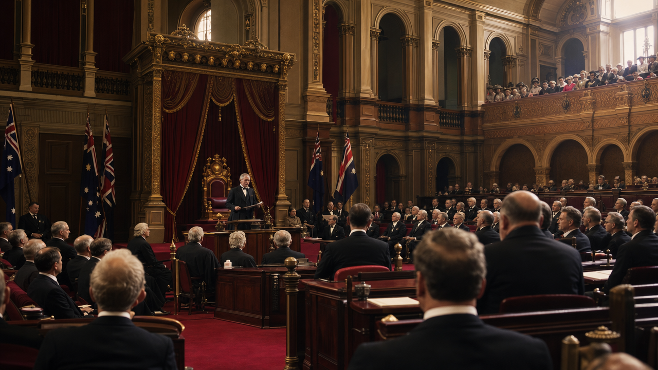1901 – Australia's first federal parliament opens in Melbourne.