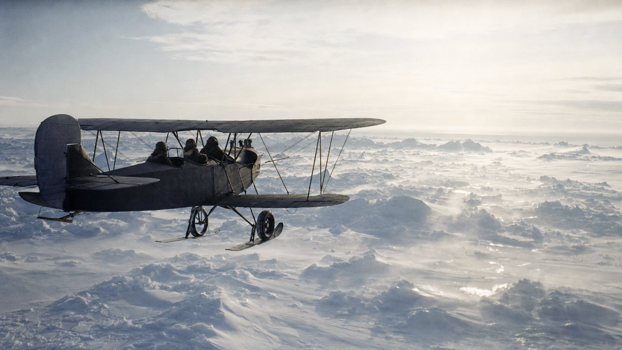 1926 – Richard E. Byrd claims to have flown over the North Pole. — detail