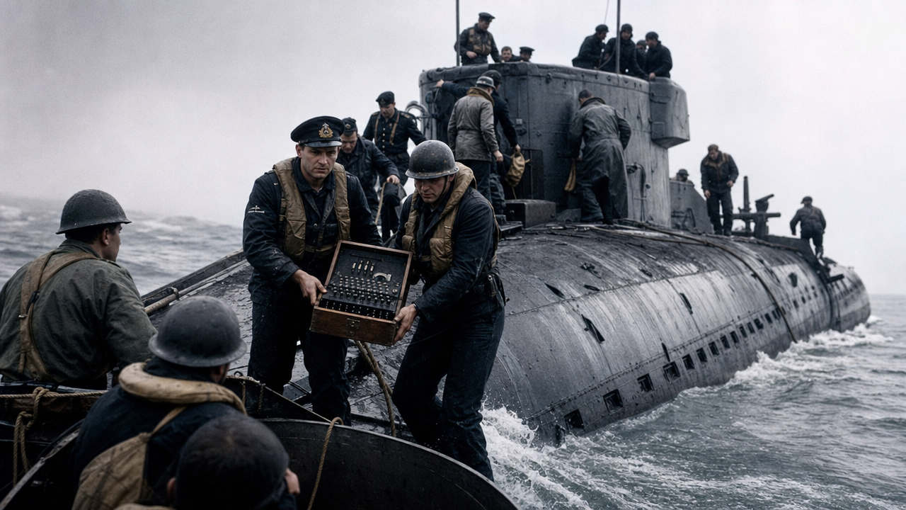 1941 – British forces capture German U-boat U-110 and an Enigma machine.