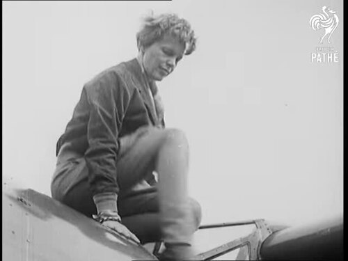 Amelia Earhart completes solo Atlantic flight
