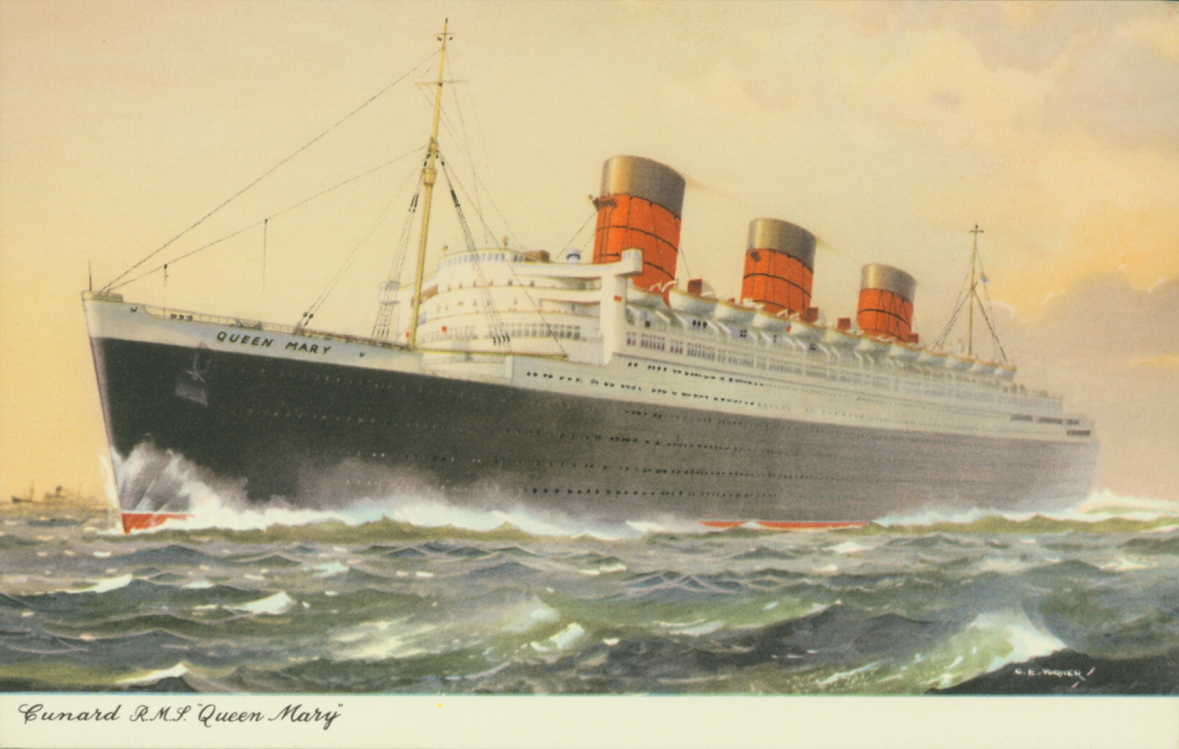 RMS Queen Mary maiden voyage — detail